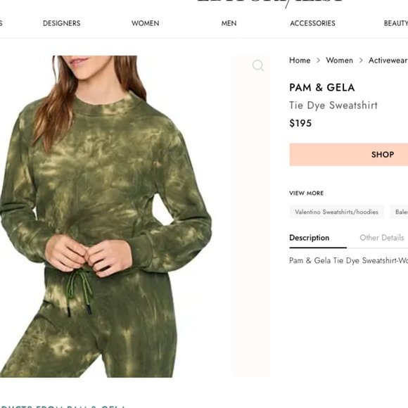 Olive Tie Dye Crop Sweatshirt Large New! - Picture 12 of 14